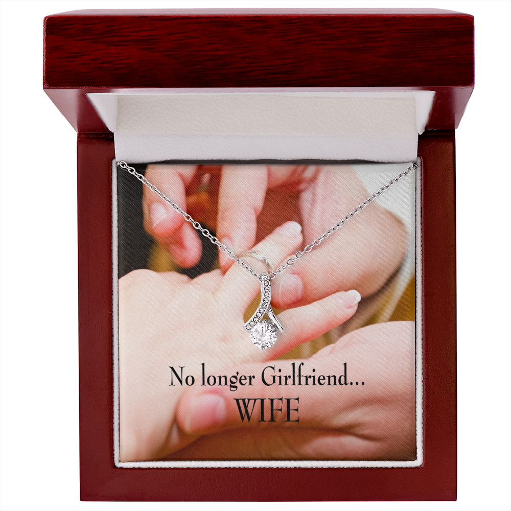 To My Girlfriend No Longer Girlfriend Alluring Ribbon Necklace Message Card-Express Your Love Gifts