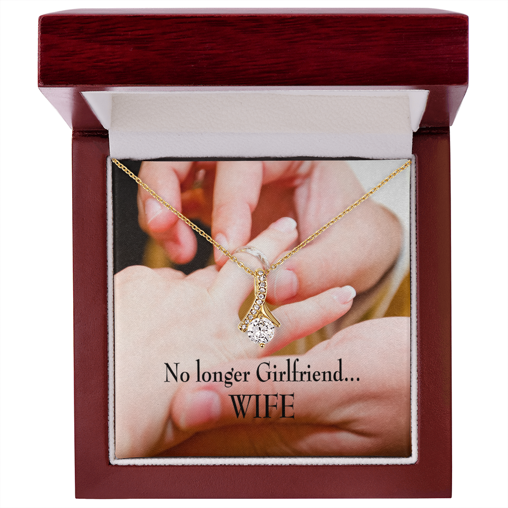 To My Girlfriend No Longer Girlfriend Alluring Ribbon Necklace Message Card-Express Your Love Gifts