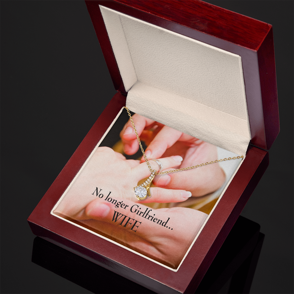 To My Girlfriend No Longer Girlfriend Alluring Ribbon Necklace Message Card-Express Your Love Gifts