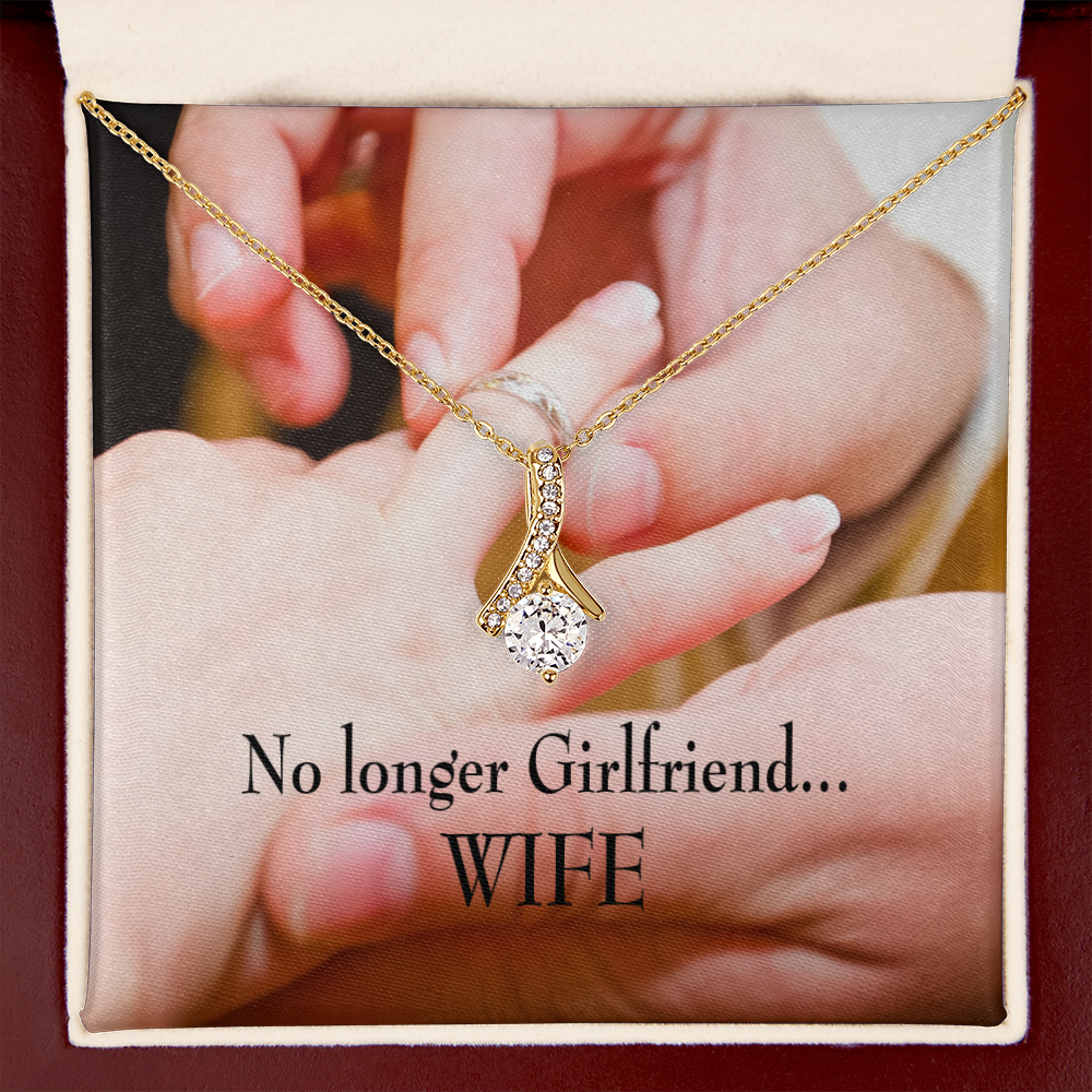 To My Girlfriend No Longer Girlfriend Alluring Ribbon Necklace Message Card-Express Your Love Gifts