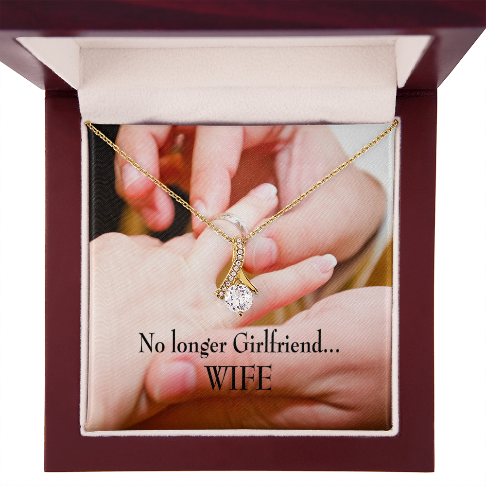 To My Girlfriend No Longer Girlfriend Alluring Ribbon Necklace Message Card-Express Your Love Gifts