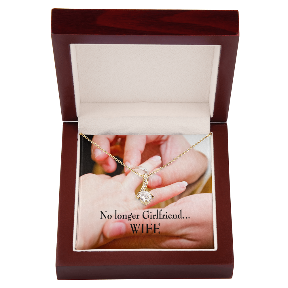 To My Girlfriend No Longer Girlfriend Alluring Ribbon Necklace Message Card-Express Your Love Gifts