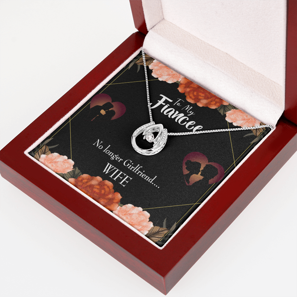 To My Girlfriend No Longer Lucky Horseshoe Necklace Message Card 14k w CZ Crystals-Express Your Love Gifts