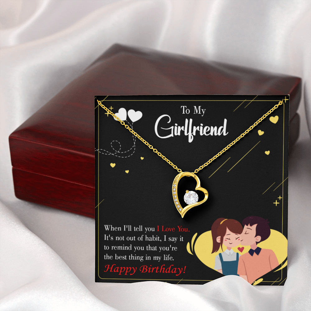 To My Girlfriend Not Out of Habit Forever Necklace w Message Card-Express Your Love Gifts