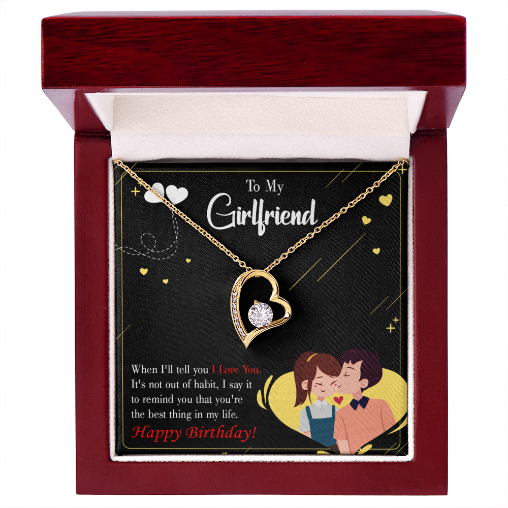 To My Girlfriend Not Out of Habit Forever Necklace w Message Card-Express Your Love Gifts