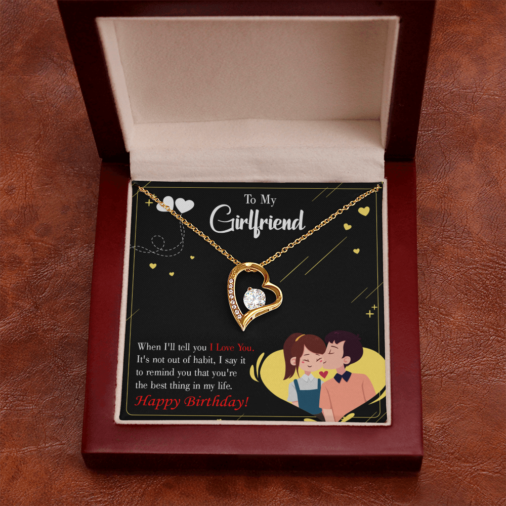To My Girlfriend Not Out of Habit Forever Necklace w Message Card-Express Your Love Gifts
