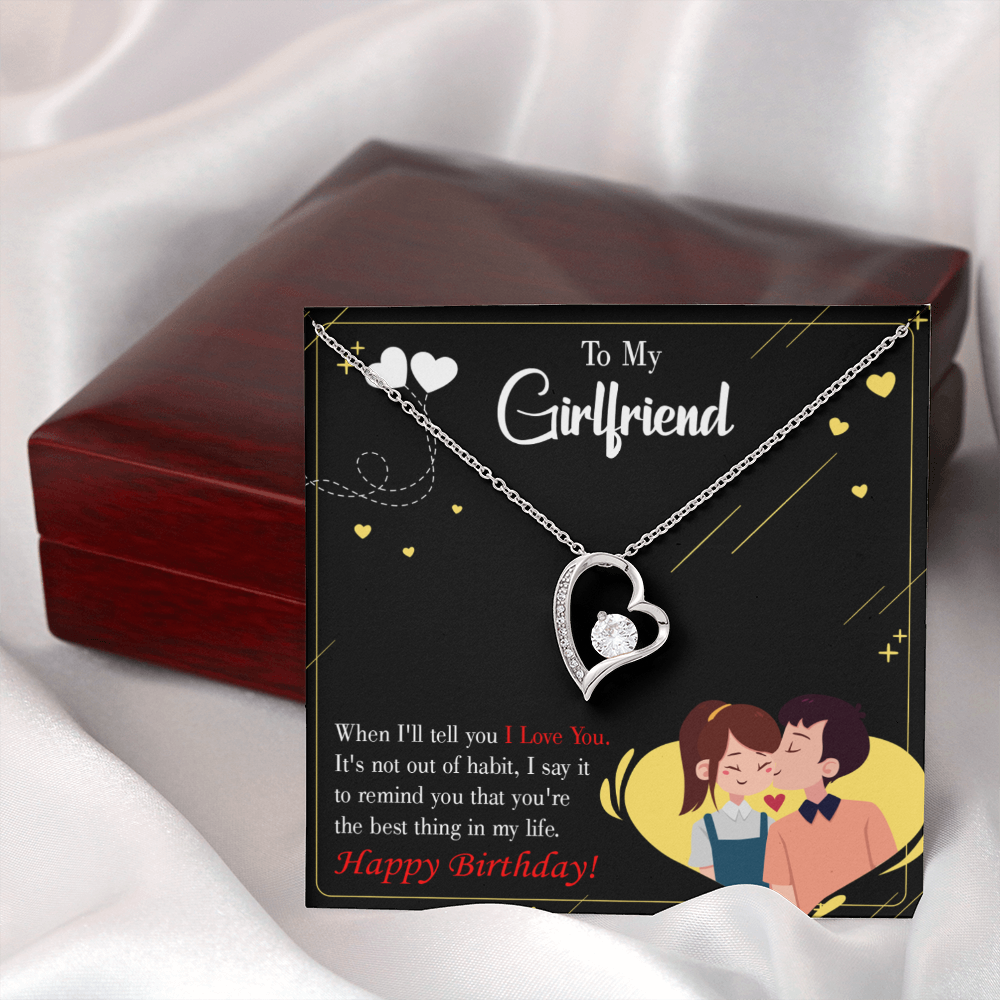 To My Girlfriend Not Out of Habit Forever Necklace w Message Card-Express Your Love Gifts