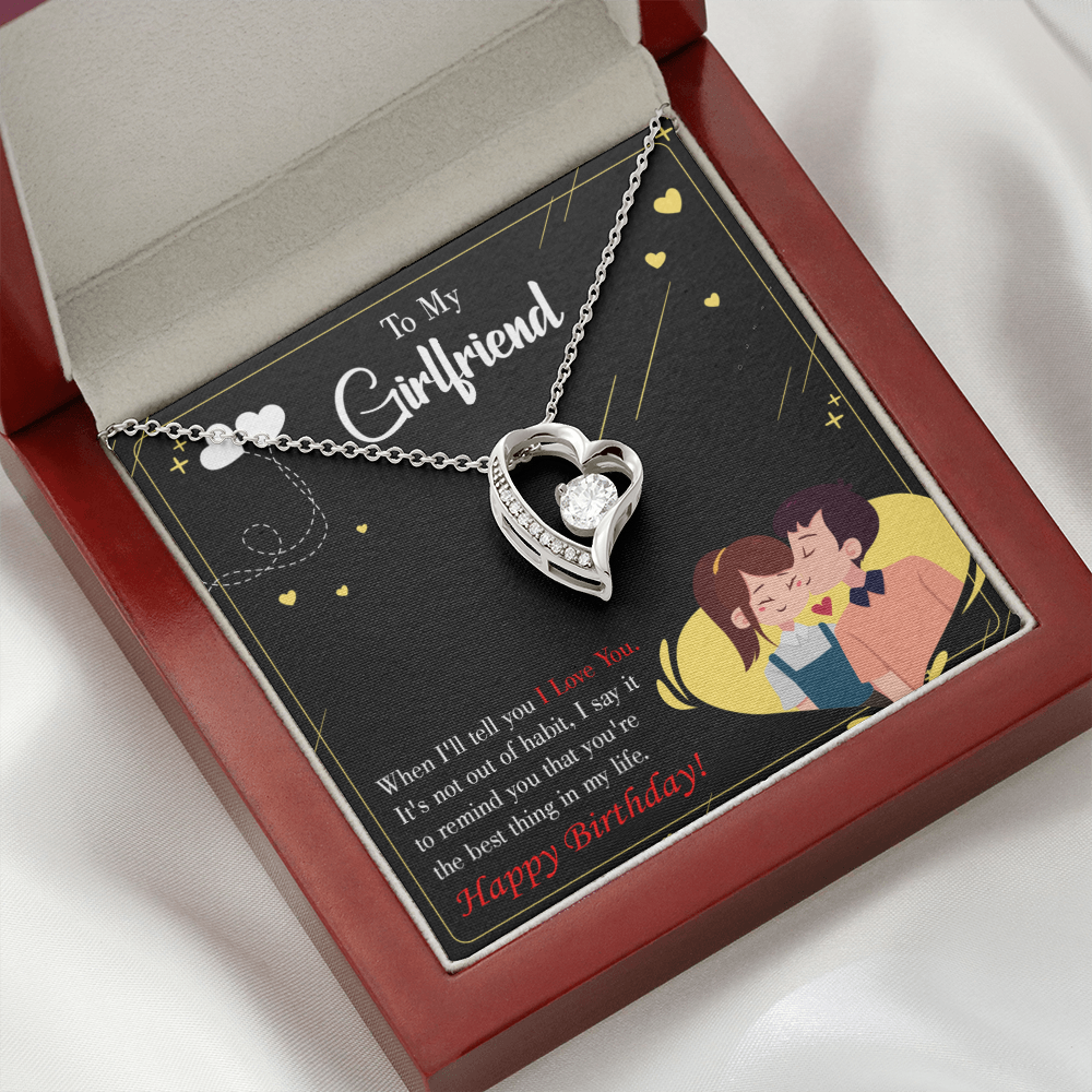 To My Girlfriend Not Out of Habit Forever Necklace w Message Card-Express Your Love Gifts
