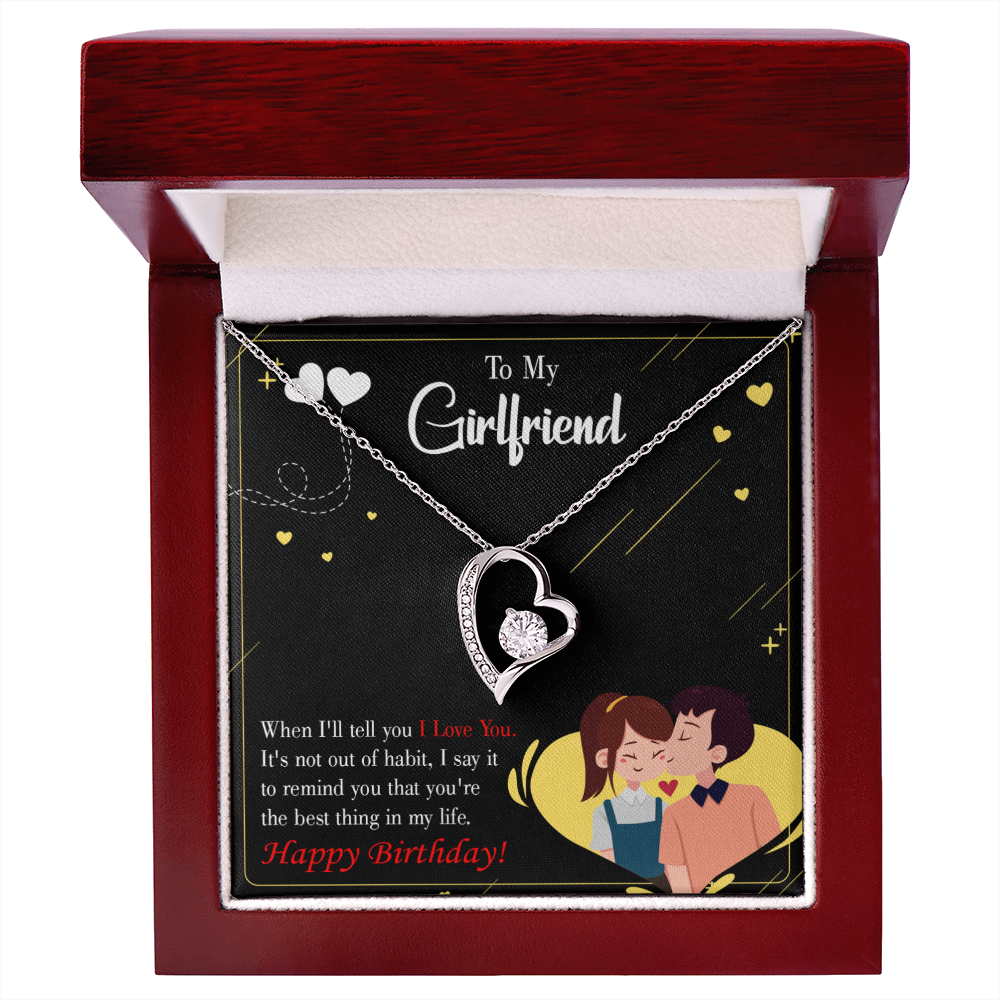 To My Girlfriend Not Out of Habit Forever Necklace w Message Card-Express Your Love Gifts