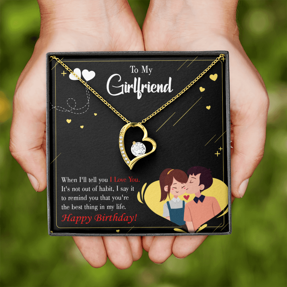 To My Girlfriend Not Out of Habit Forever Necklace w Message Card-Express Your Love Gifts