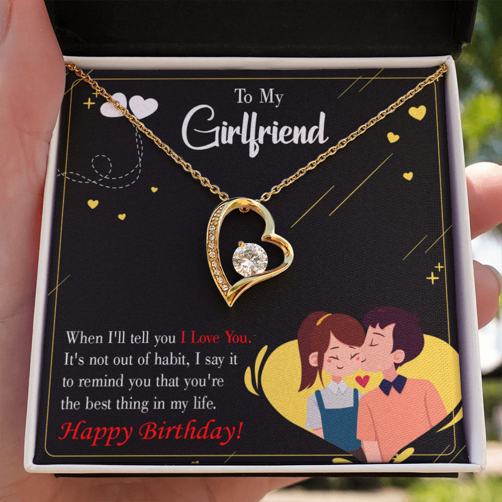 To My Girlfriend Not Out of Habit Forever Necklace w Message Card-Express Your Love Gifts