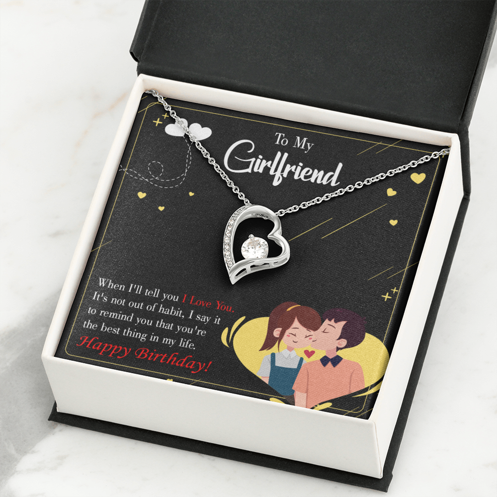 To My Girlfriend Not Out of Habit Forever Necklace w Message Card-Express Your Love Gifts