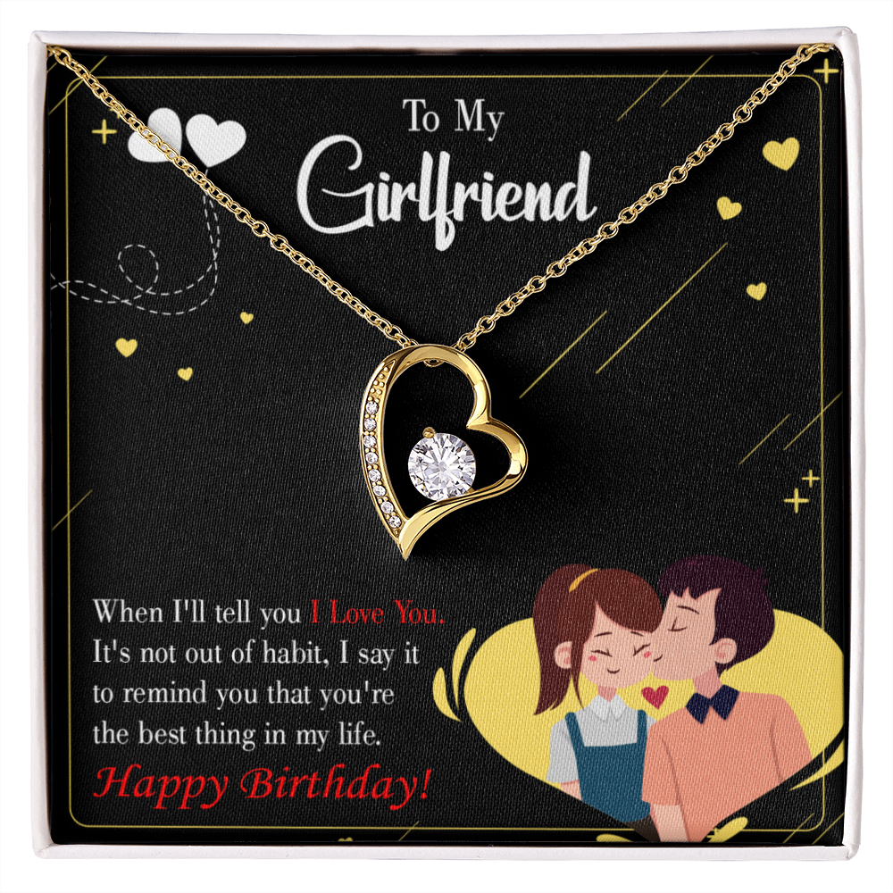 To My Girlfriend Not Out of Habit Forever Necklace w Message Card-Express Your Love Gifts