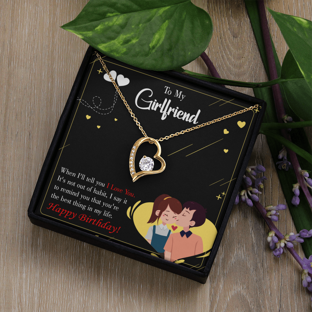 To My Girlfriend Not Out of Habit Forever Necklace w Message Card-Express Your Love Gifts