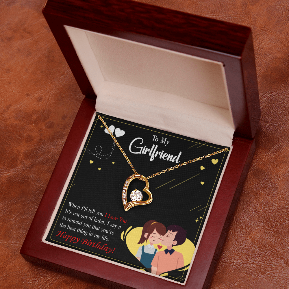 To My Girlfriend Not Out of Habit Forever Necklace w Message Card-Express Your Love Gifts