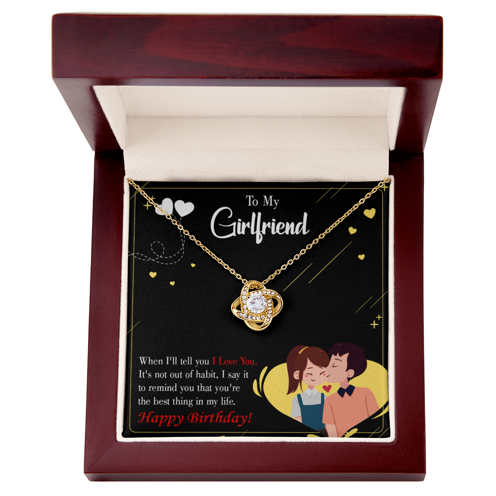 To My Girlfriend Not Out of Habit Infinity Knot Necklace Message Card-Express Your Love Gifts
