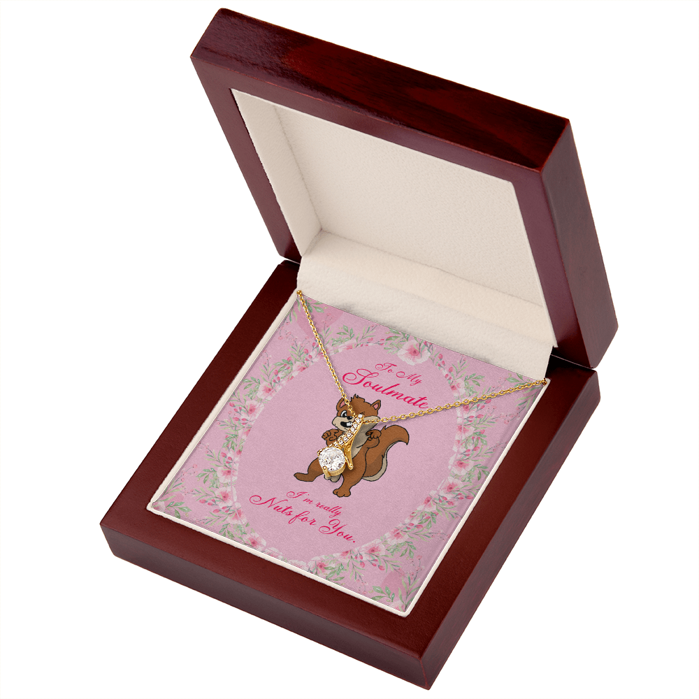 To My Girlfriend Nuts For You Alluring Ribbon Necklace Message Card-Express Your Love Gifts