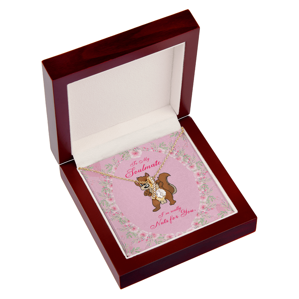 To My Girlfriend Nuts For You Alluring Ribbon Necklace Message Card-Express Your Love Gifts