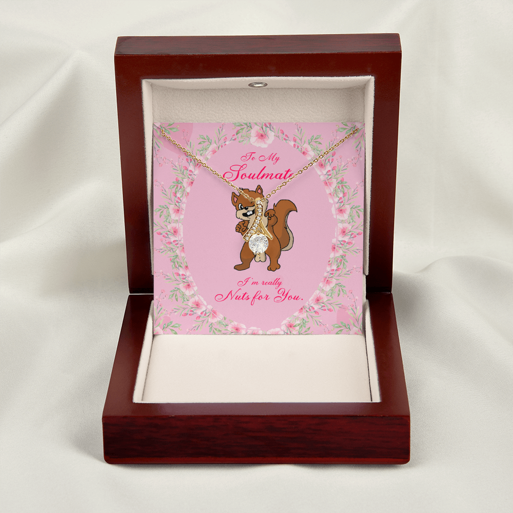 To My Girlfriend Nuts For You Alluring Ribbon Necklace Message Card-Express Your Love Gifts