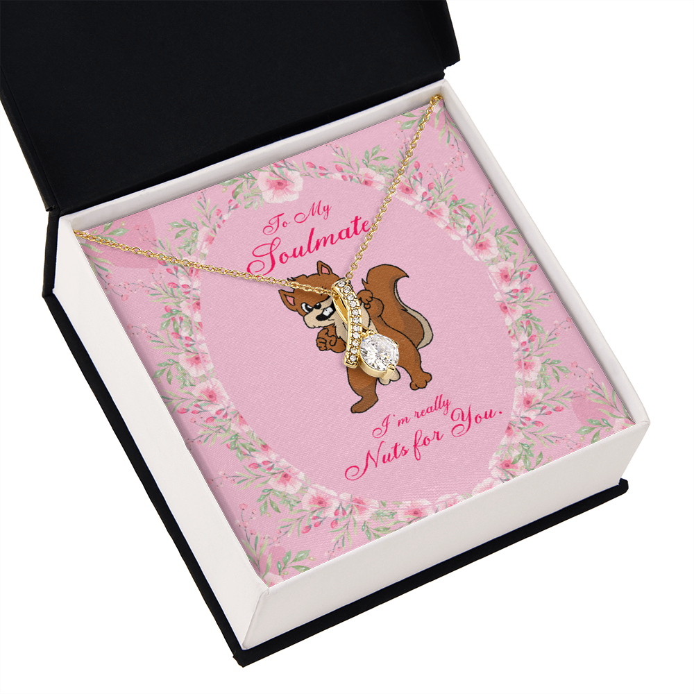To My Girlfriend Nuts For You Alluring Ribbon Necklace Message Card-Express Your Love Gifts