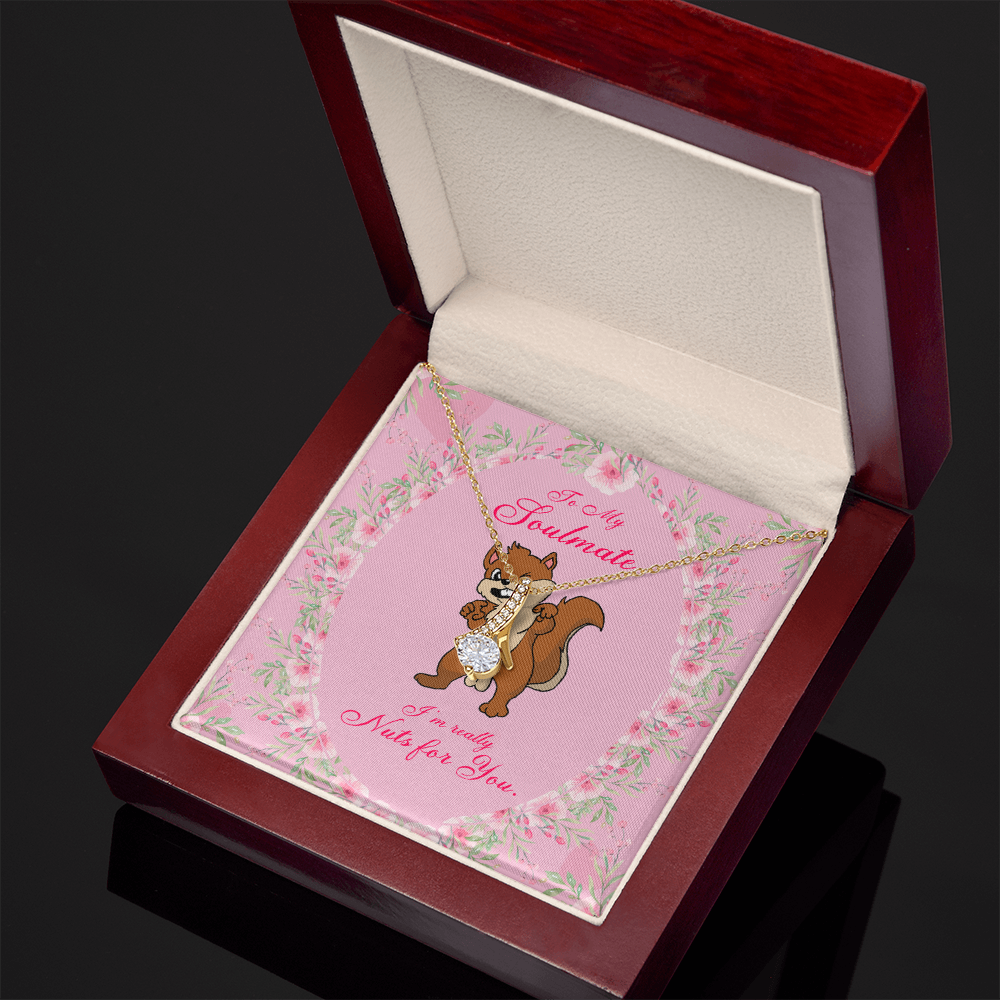 To My Girlfriend Nuts For You Alluring Ribbon Necklace Message Card-Express Your Love Gifts