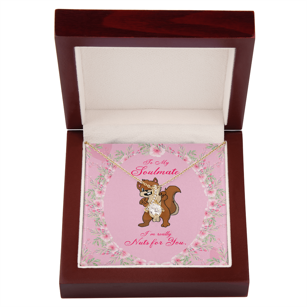 To My Girlfriend Nuts For You Alluring Ribbon Necklace Message Card-Express Your Love Gifts