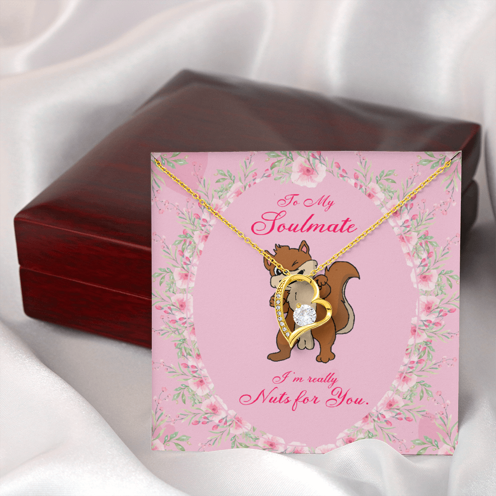 To My Girlfriend Nuts For You Forever Necklace w Message Card-Express Your Love Gifts
