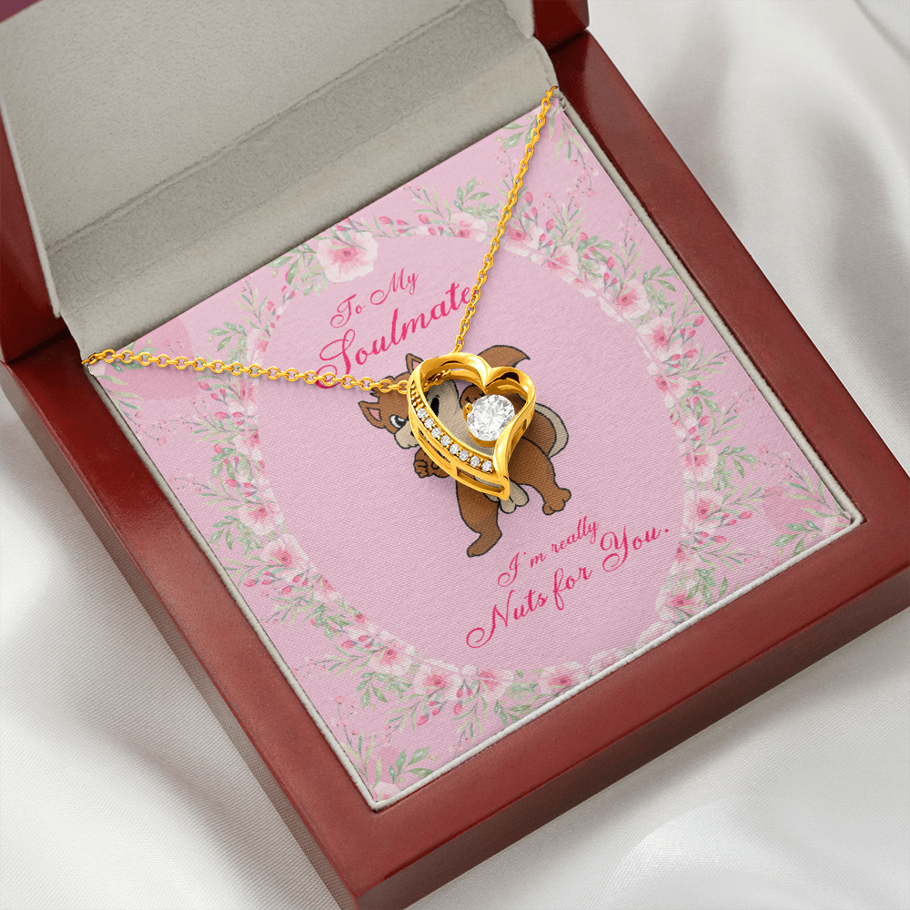 To My Girlfriend Nuts For You Forever Necklace w Message Card-Express Your Love Gifts