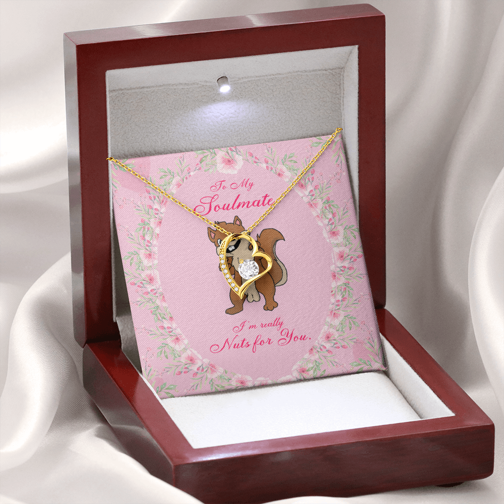 To My Girlfriend Nuts For You Forever Necklace w Message Card-Express Your Love Gifts