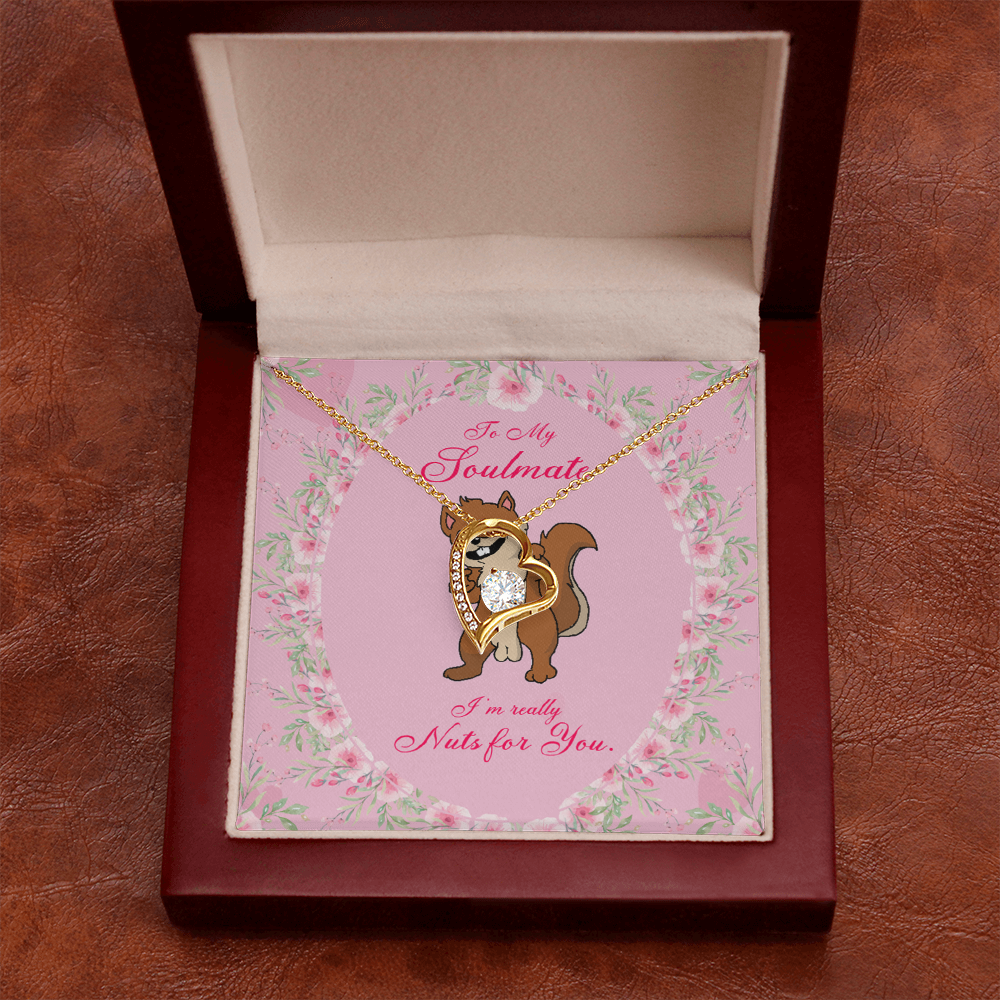To My Girlfriend Nuts For You Forever Necklace w Message Card-Express Your Love Gifts