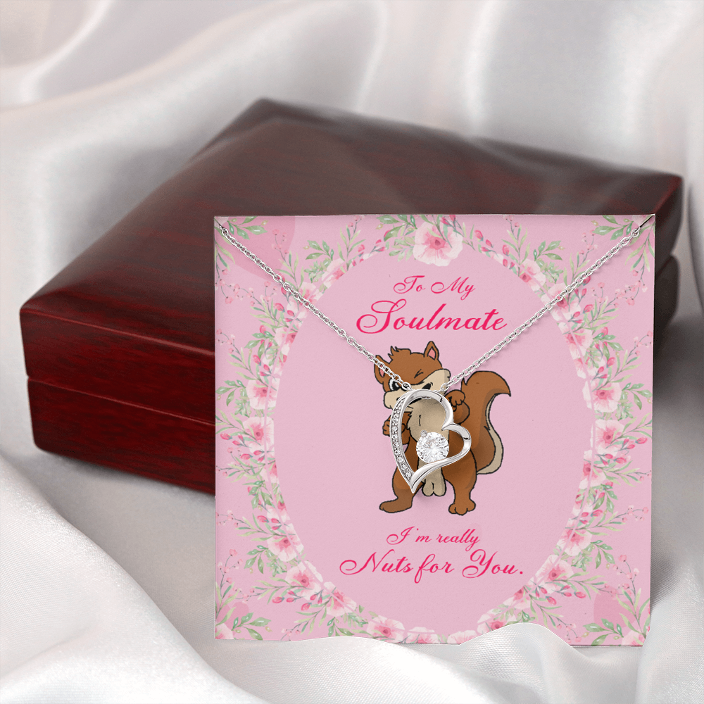 To My Girlfriend Nuts For You Forever Necklace w Message Card-Express Your Love Gifts