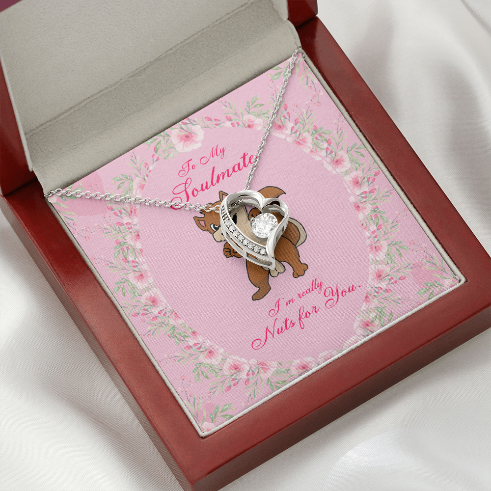 To My Girlfriend Nuts For You Forever Necklace w Message Card-Express Your Love Gifts