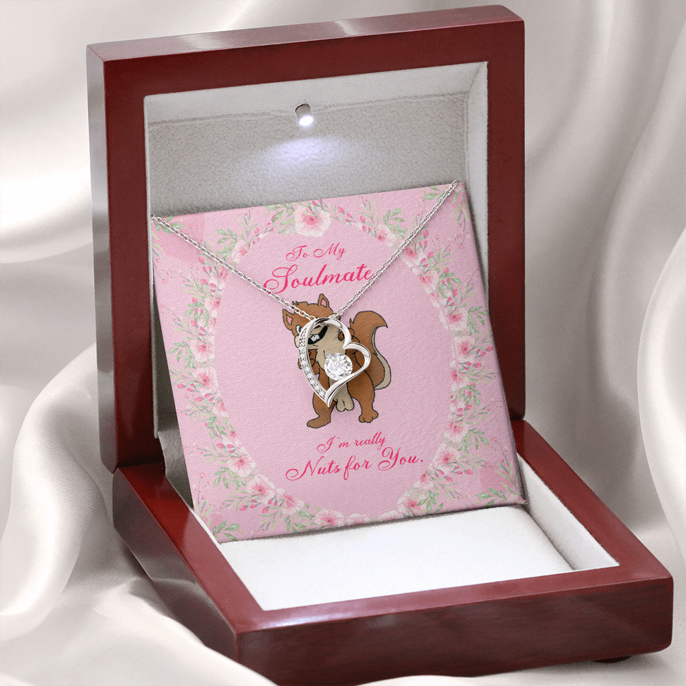 To My Girlfriend Nuts For You Forever Necklace w Message Card-Express Your Love Gifts