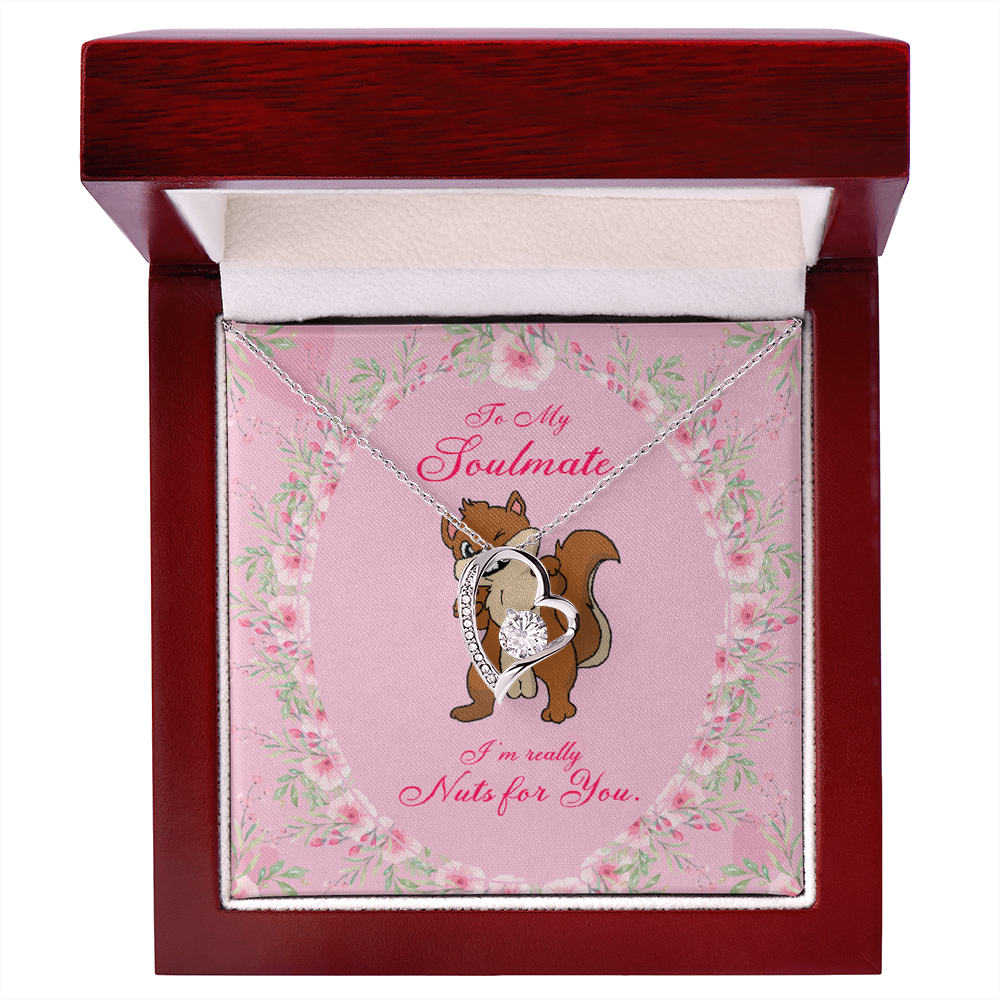 To My Girlfriend Nuts For You Forever Necklace w Message Card-Express Your Love Gifts