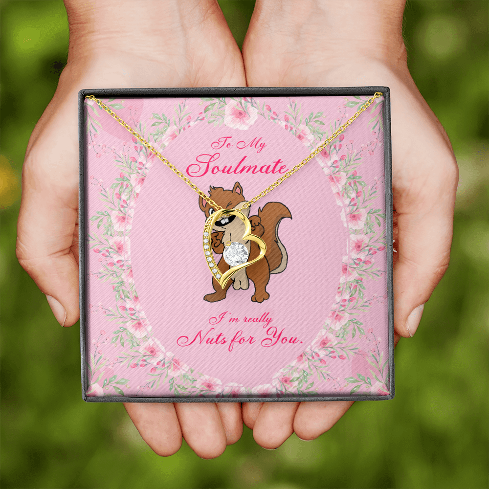 To My Girlfriend Nuts For You Forever Necklace w Message Card-Express Your Love Gifts