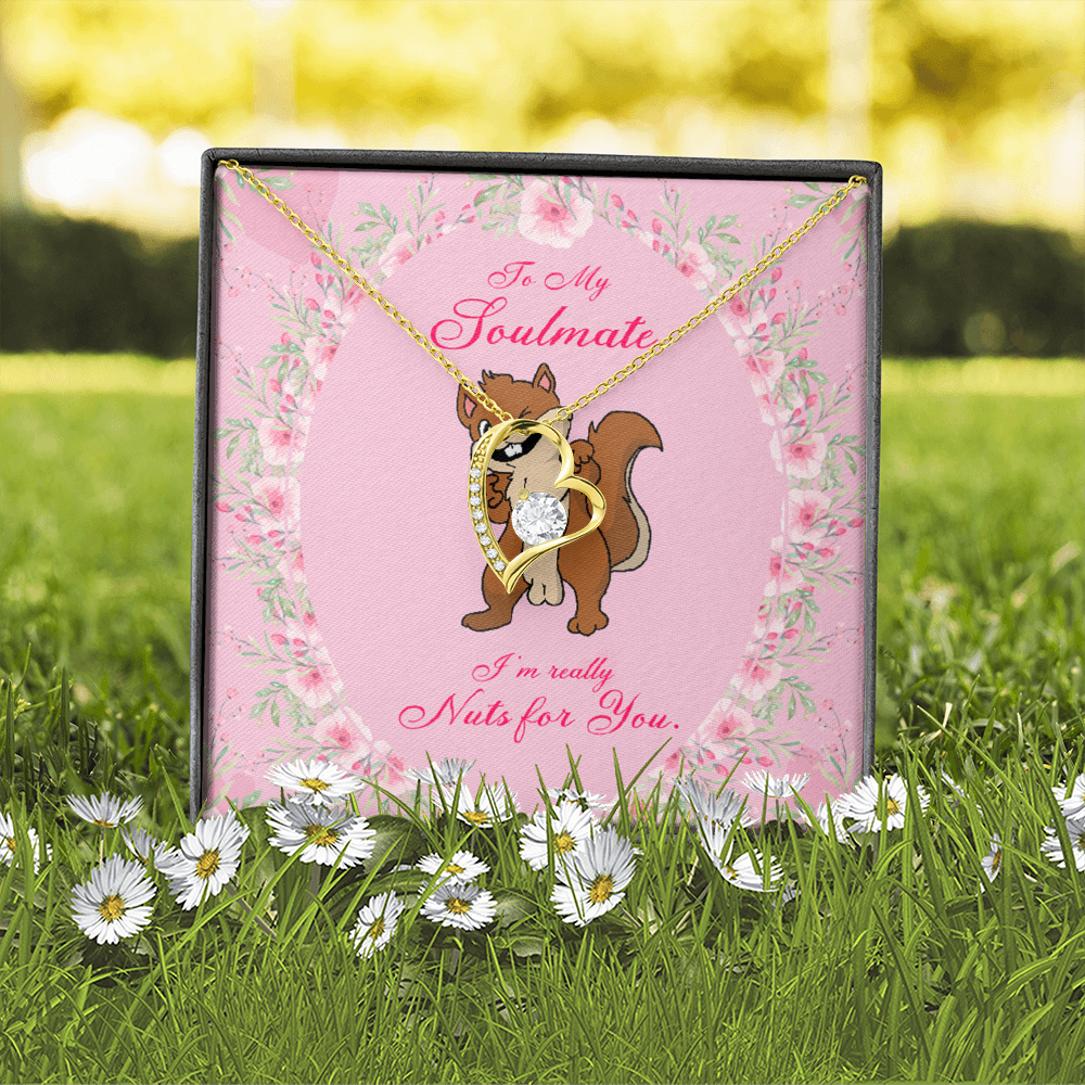 To My Girlfriend Nuts For You Forever Necklace w Message Card-Express Your Love Gifts
