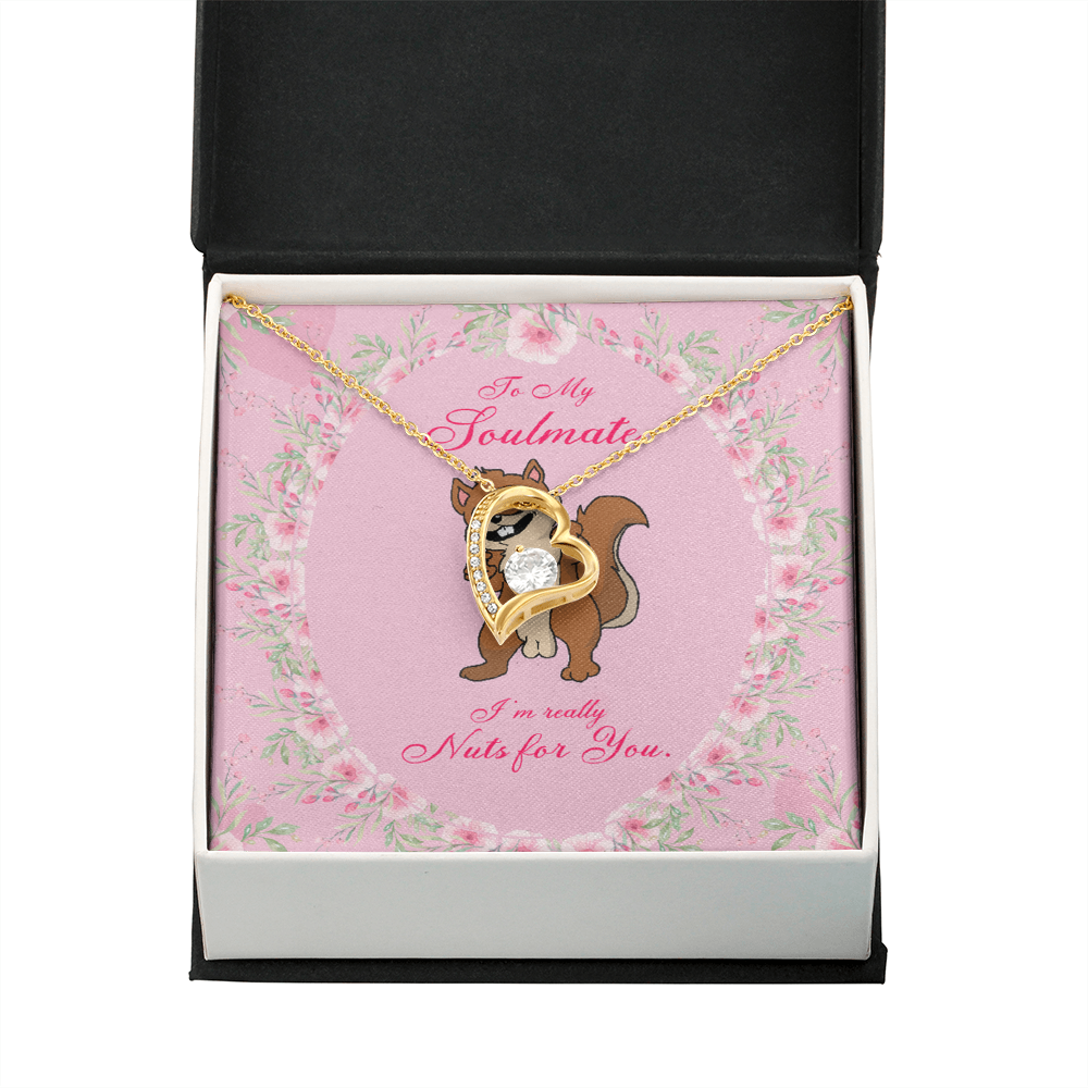 To My Girlfriend Nuts For You Forever Necklace w Message Card-Express Your Love Gifts