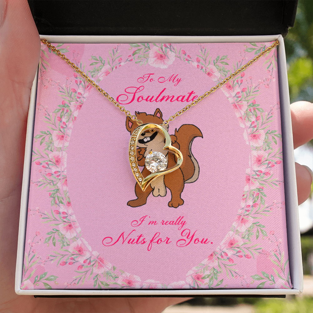 To My Girlfriend Nuts For You Forever Necklace w Message Card-Express Your Love Gifts