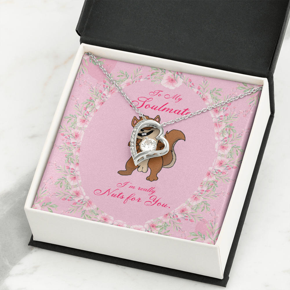 To My Girlfriend Nuts For You Forever Necklace w Message Card-Express Your Love Gifts
