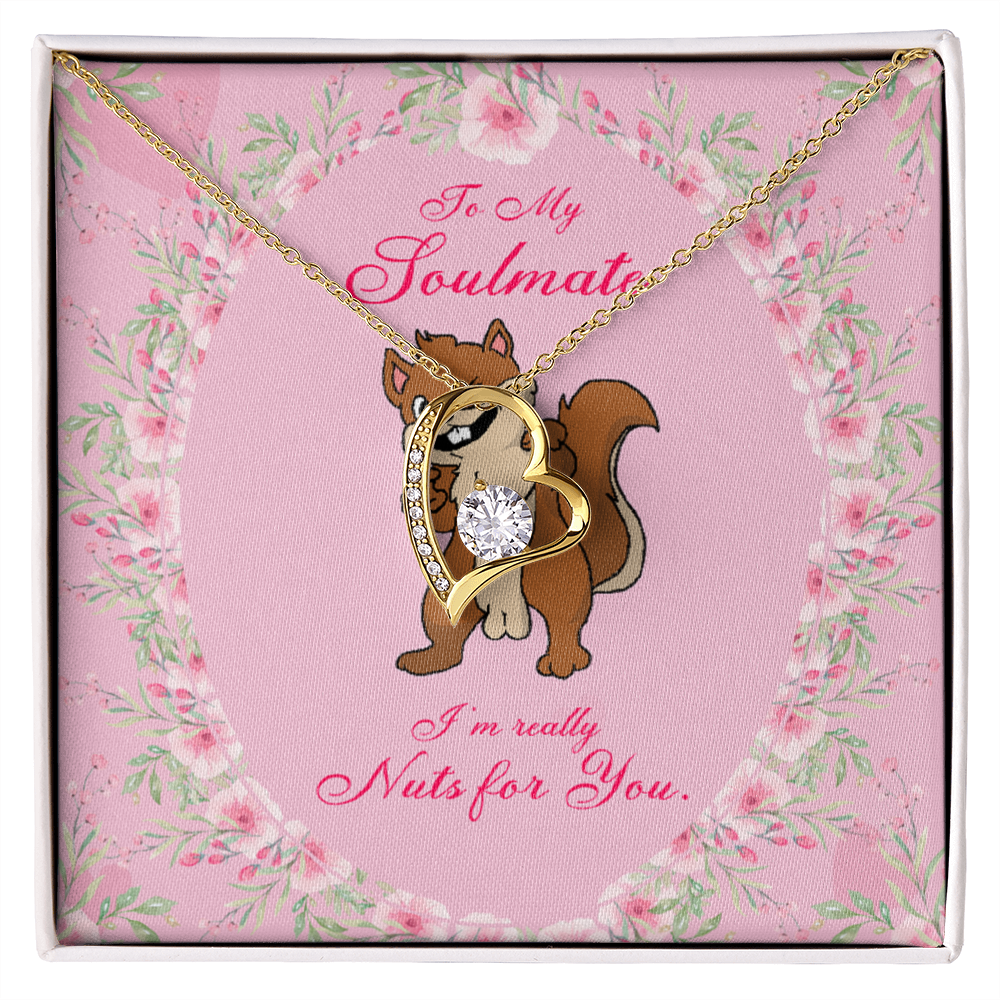 To My Girlfriend Nuts For You Forever Necklace w Message Card-Express Your Love Gifts