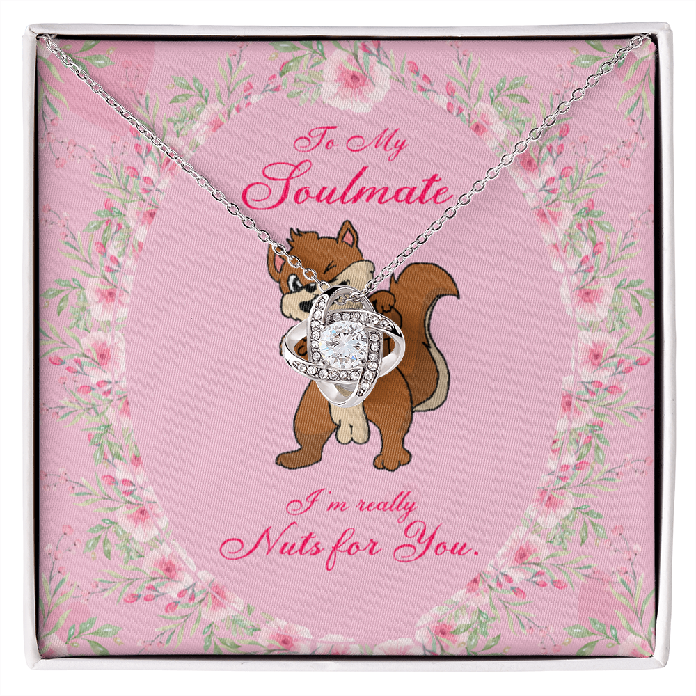 To My Girlfriend Nuts For You Infinity Knot Necklace Message Card-Express Your Love Gifts