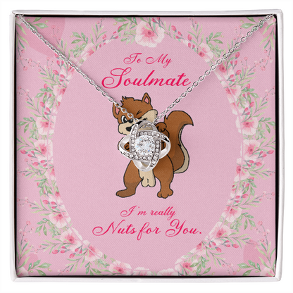 To My Girlfriend Nuts For You Infinity Knot Necklace Message Card-Express Your Love Gifts