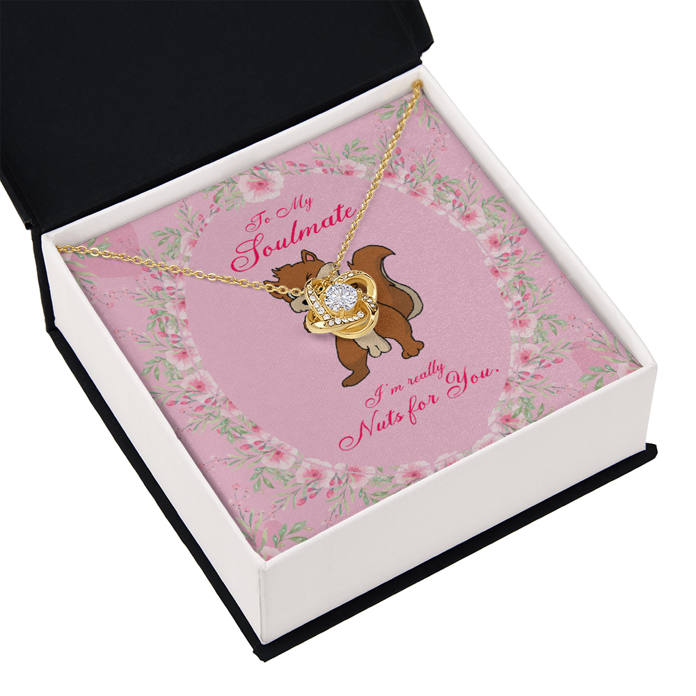 To My Girlfriend Nuts For You Infinity Knot Necklace Message Card-Express Your Love Gifts