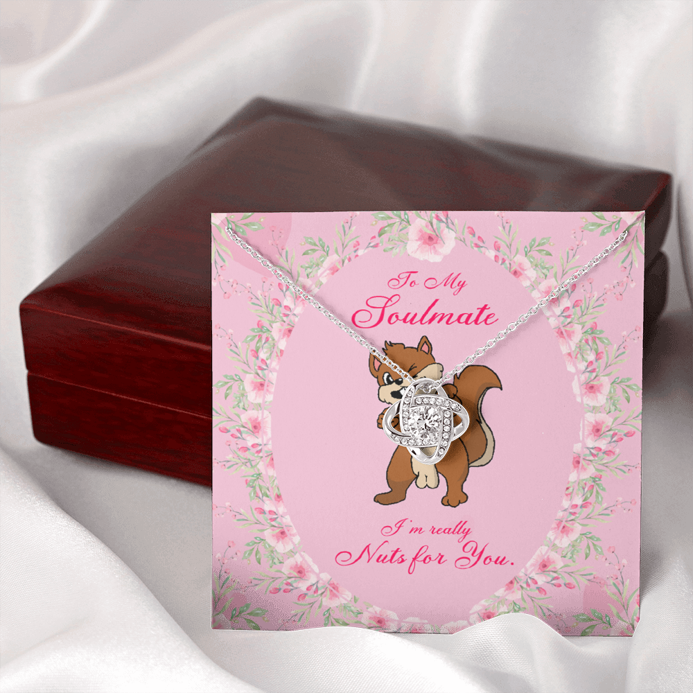 To My Girlfriend Nuts For You Infinity Knot Necklace Message Card-Express Your Love Gifts