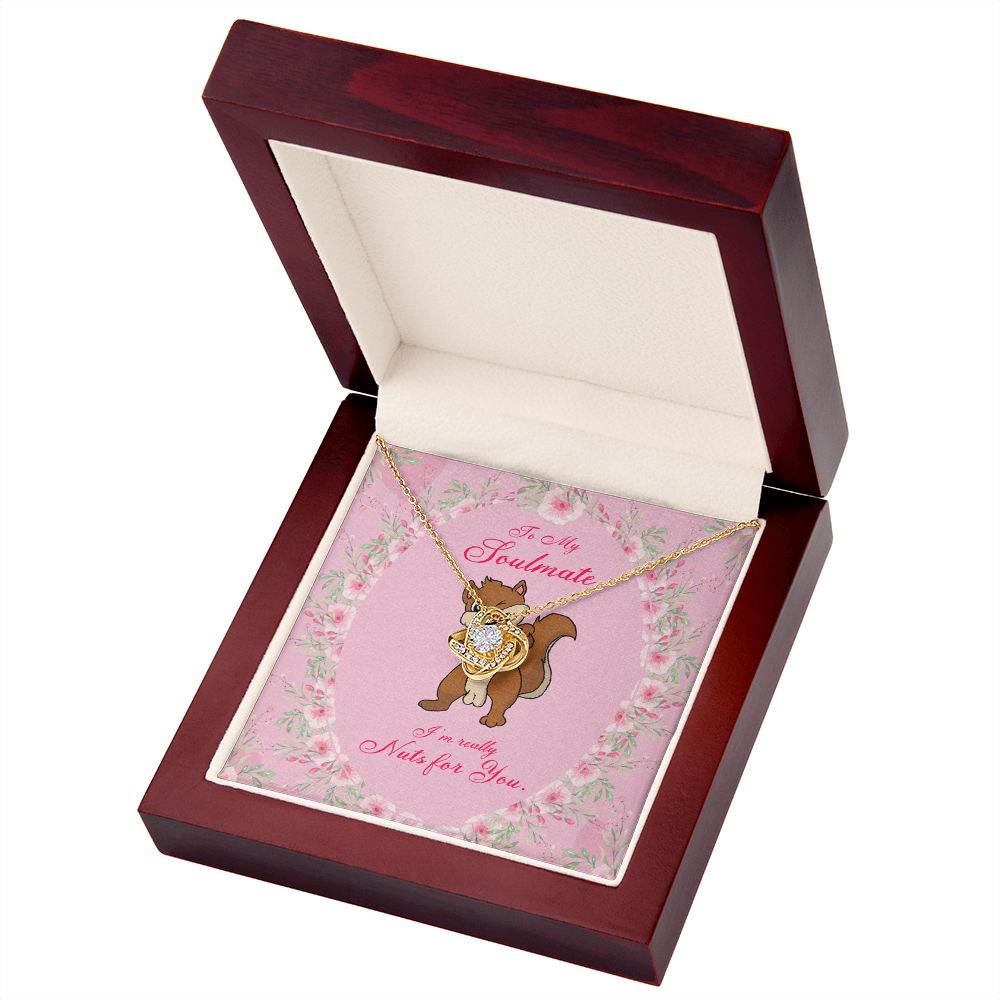 To My Girlfriend Nuts For You Infinity Knot Necklace Message Card-Express Your Love Gifts