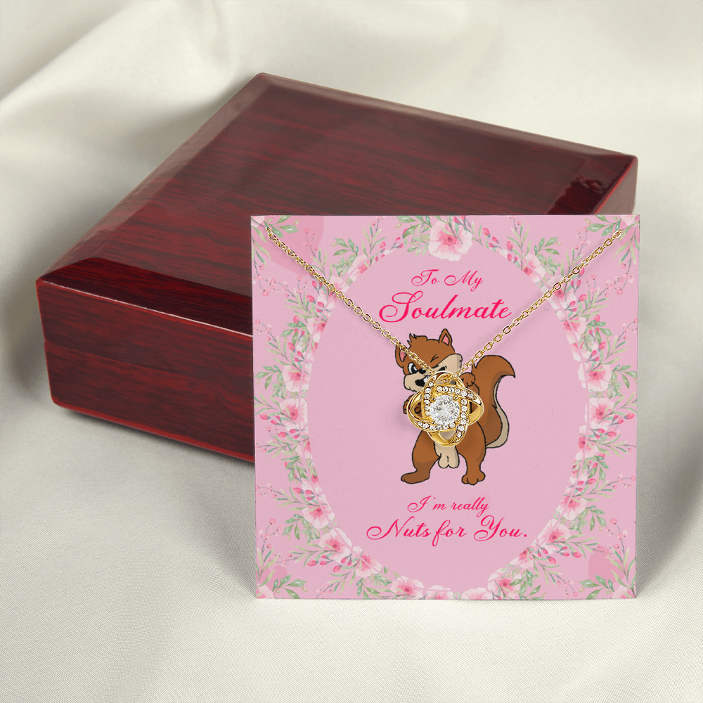 To My Girlfriend Nuts For You Infinity Knot Necklace Message Card-Express Your Love Gifts
