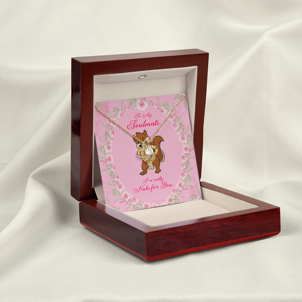 To My Girlfriend Nuts For You Infinity Knot Necklace Message Card-Express Your Love Gifts