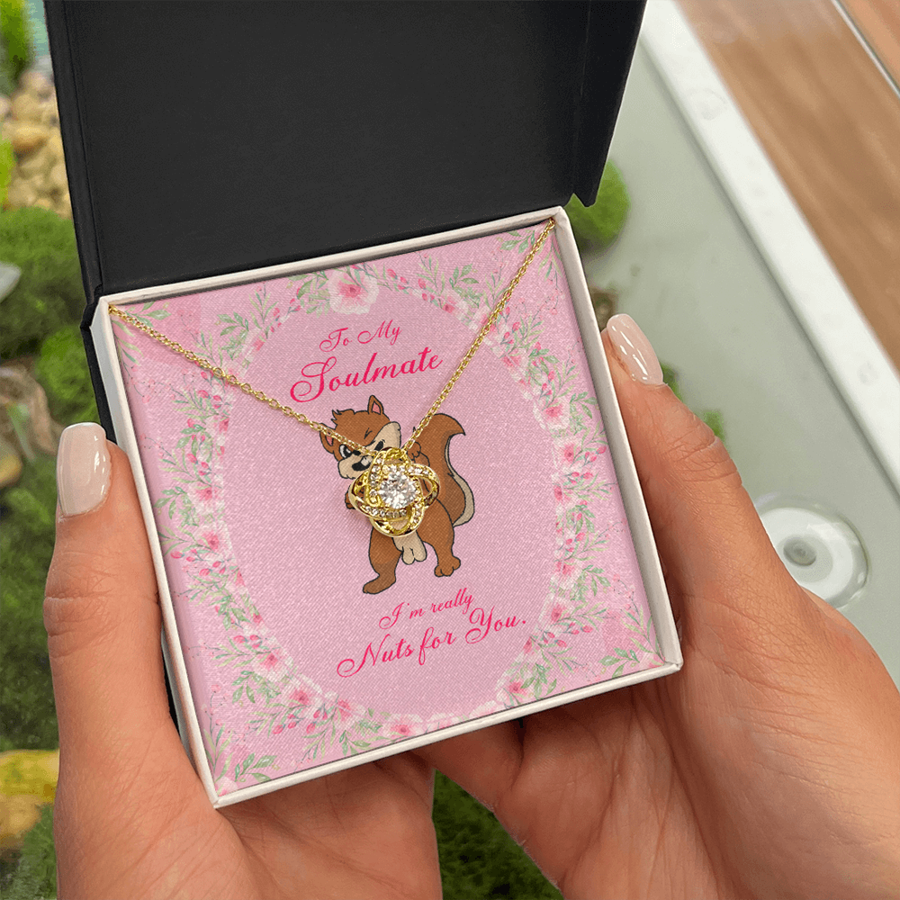 To My Girlfriend Nuts For You Infinity Knot Necklace Message Card-Express Your Love Gifts