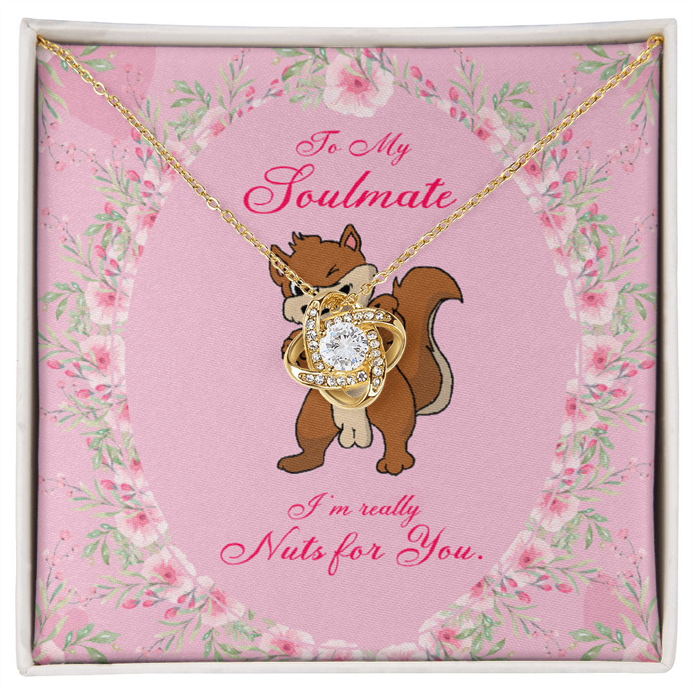 To My Girlfriend Nuts For You Infinity Knot Necklace Message Card-Express Your Love Gifts