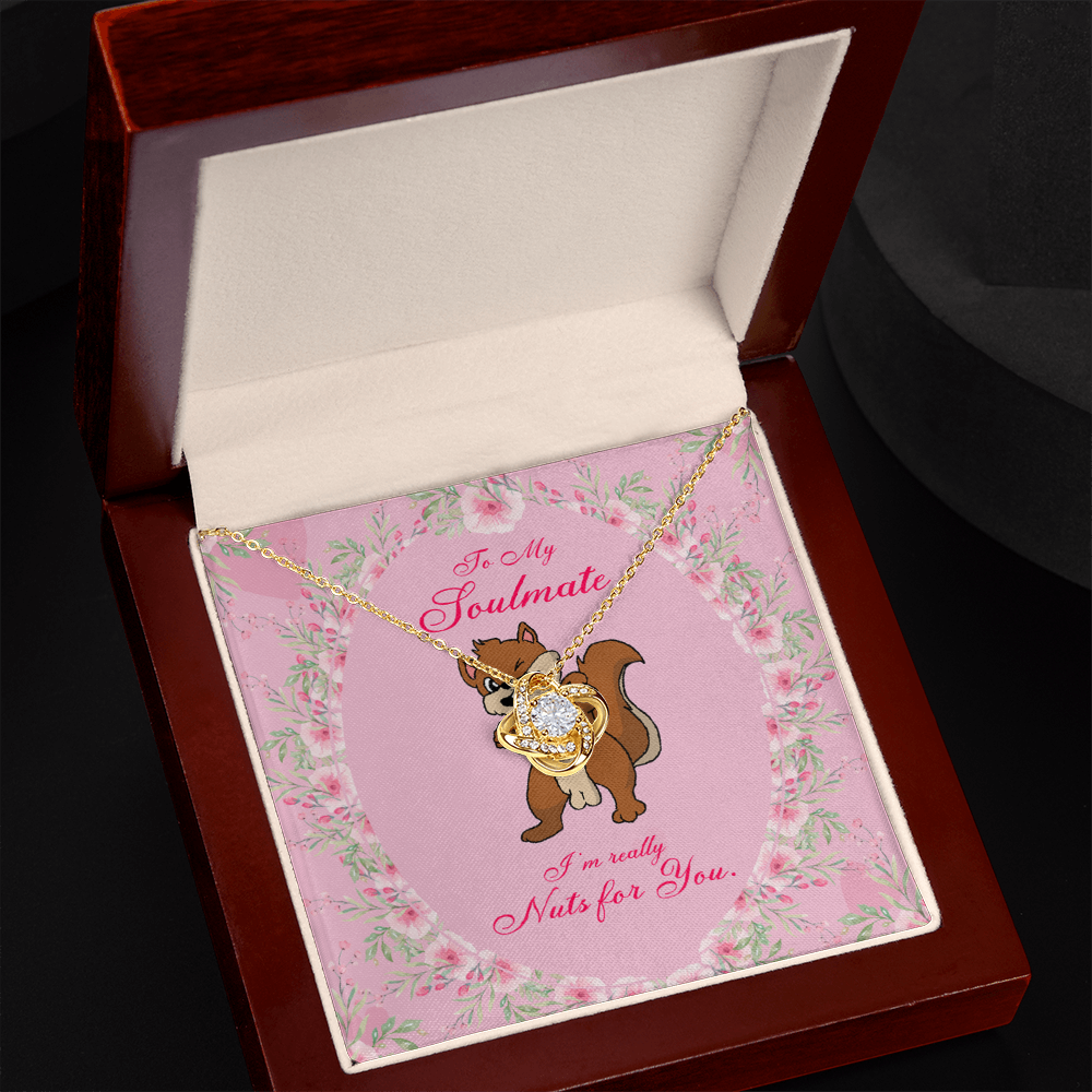 To My Girlfriend Nuts For You Infinity Knot Necklace Message Card-Express Your Love Gifts